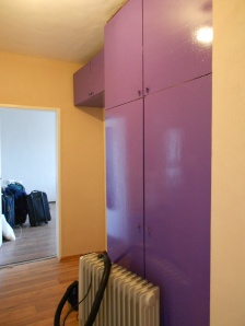 purple hall closet